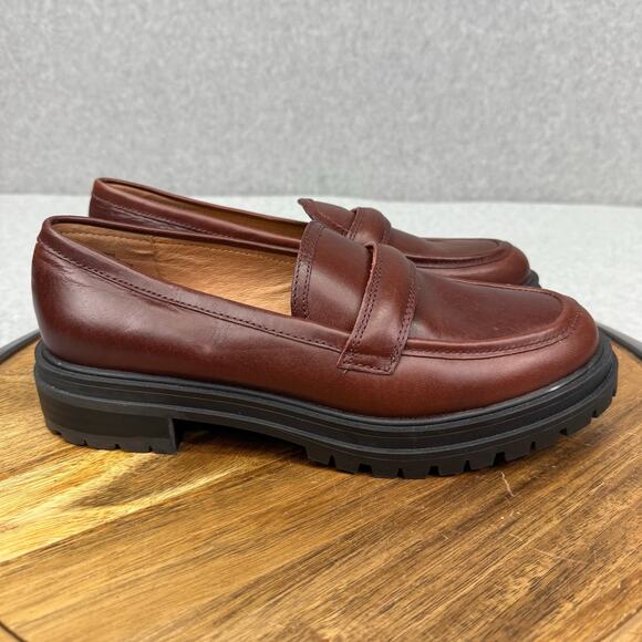 Madewell Shoes - Madewell Loafers Women's Size 9 The Bradley Lugsole Leather Brown Slip On